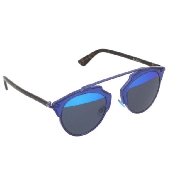 Christian Dior Blue Reflective Mirrored Sunglasses - Picture 4 of 10